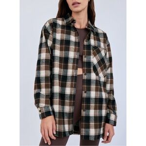 The Group Babaton Bricker Button-Up Plaid Flannel Shirt Size 1/XS (Runs Big)
